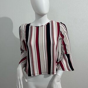 Vibe Sportswear Red and White Striped Tee